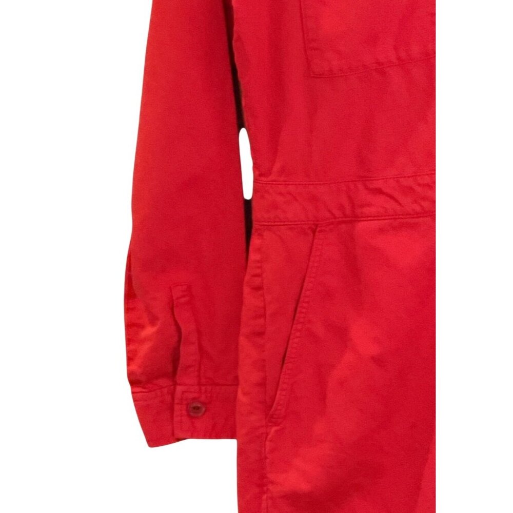 Outerknown Button Long Sleeve Jumpsuit Orange Coral Loungewear Size Medium - Picture 7 of 12